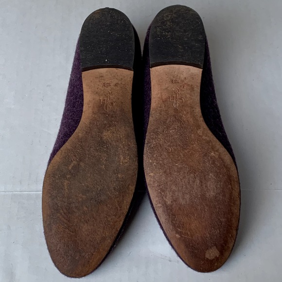 Cole Haan Purple Wool Loafers Pink Maroon Velvet Bow Slip On Flats 10B - Picture 6 of 8